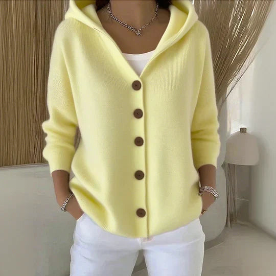 Zoé – Soft Hooded Knit Cardigan for Effortless Everyday Comfort