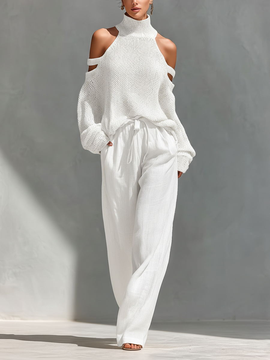 Antonina - knitted set with wide pants