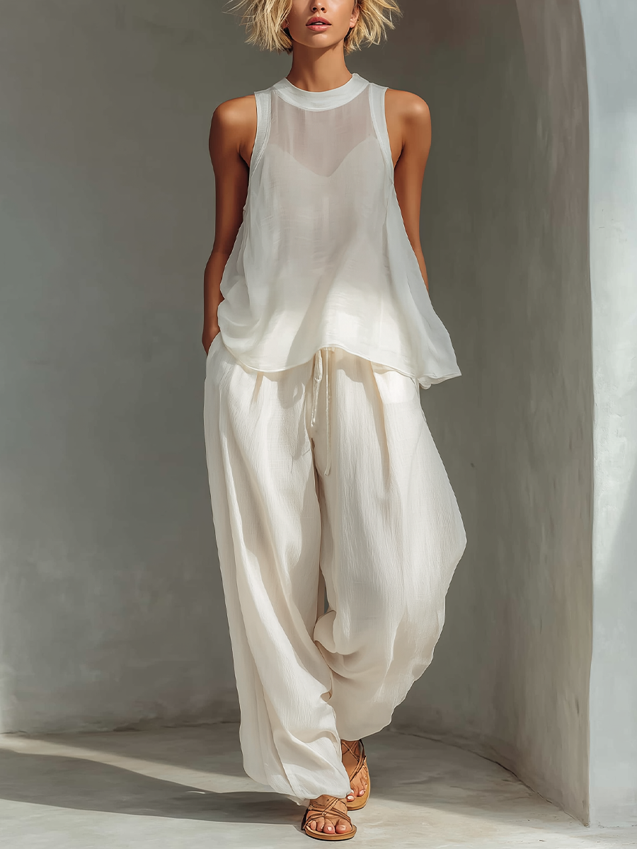 Evelina - ethereal set with a tailored blouse
