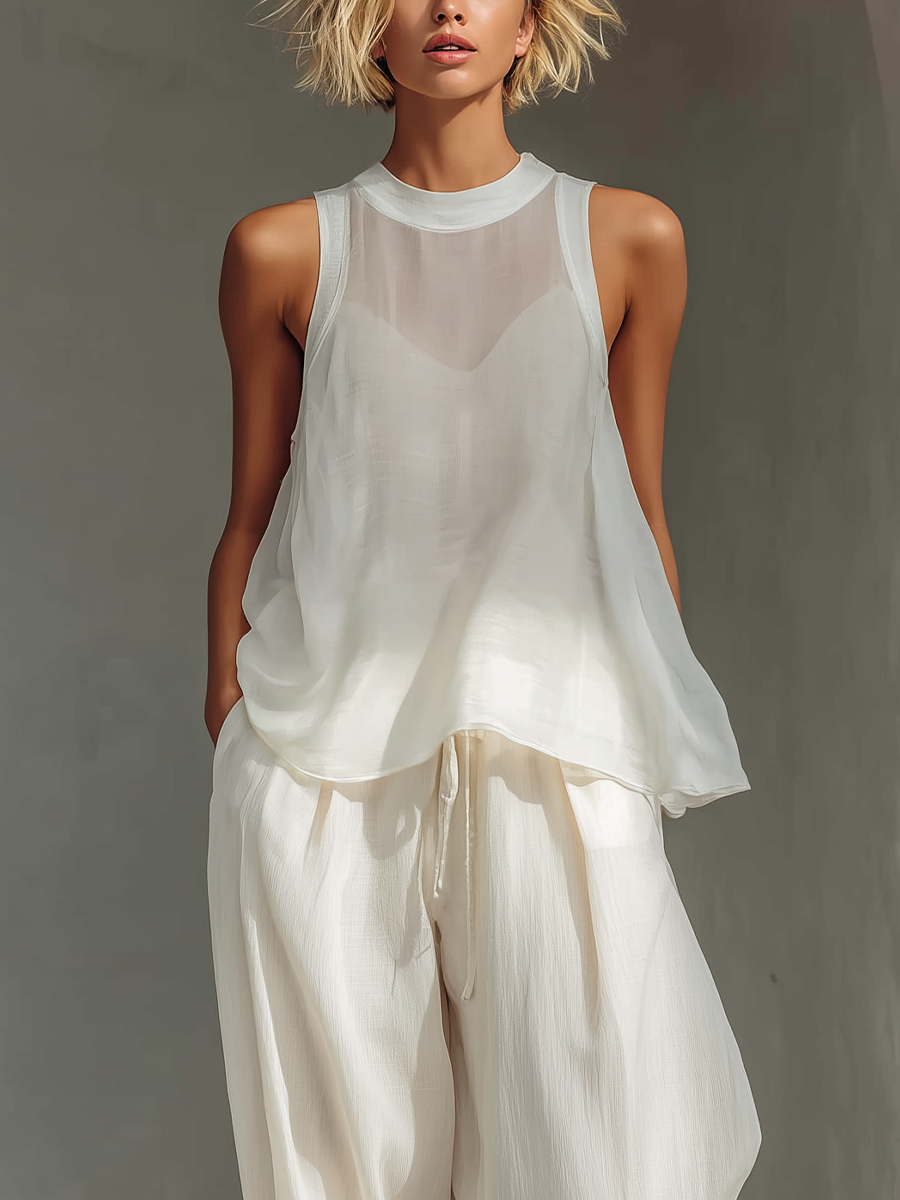 Evelina - ethereal set with a tailored blouse