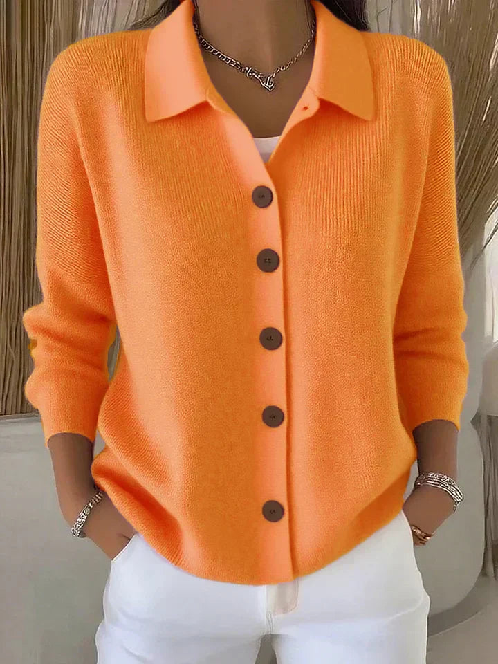 Andrea | V-Neck Cardigan with Collar
