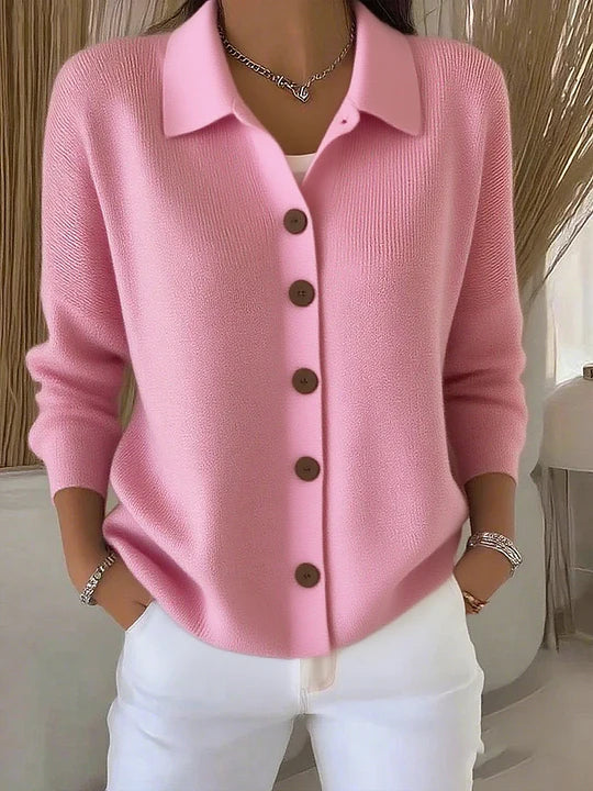 Andrea | V-Neck Cardigan with Collar