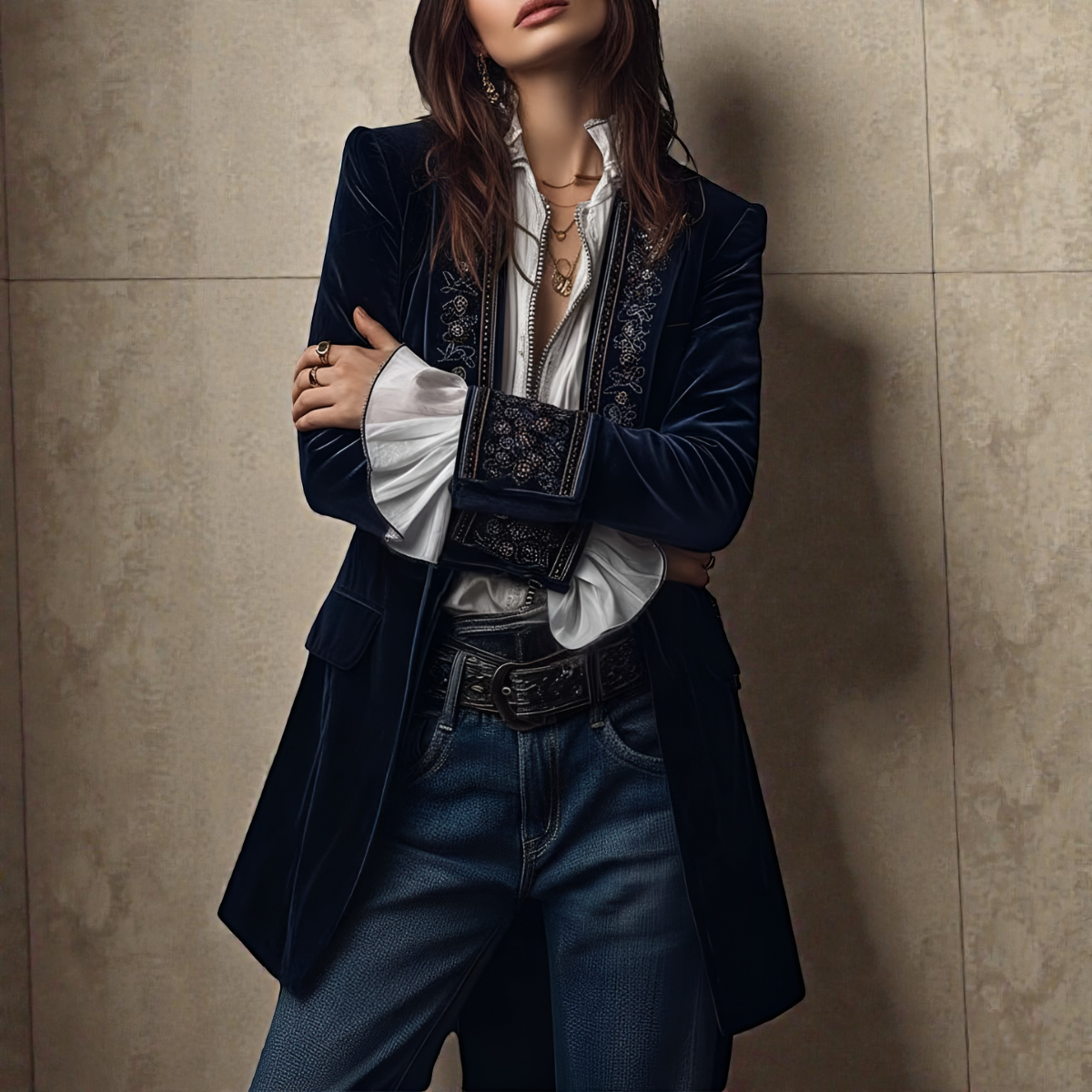 Elise™ | Velvet Statement Blazer