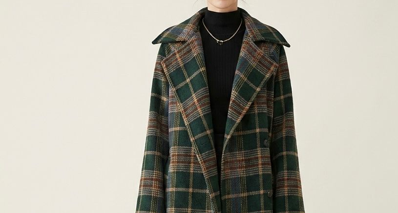 Ivy | Forest Green Check Longline Coat