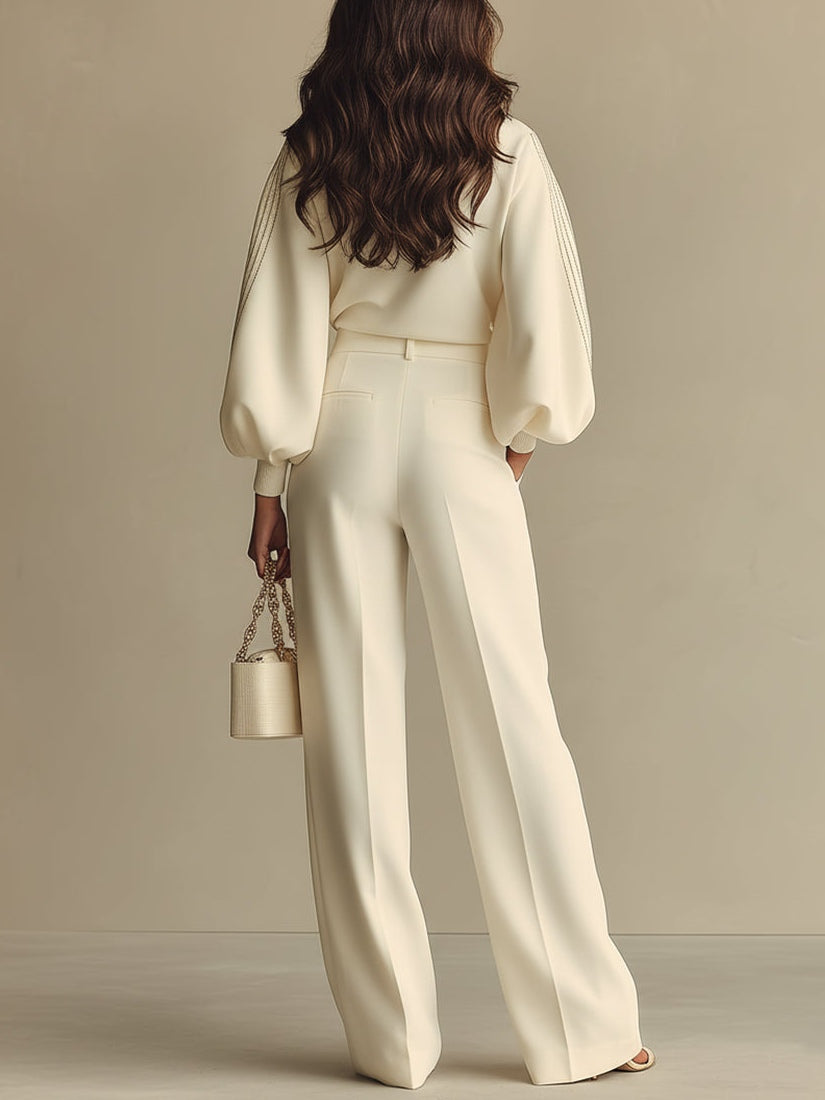 Selena – Striped Set with Wide Pants