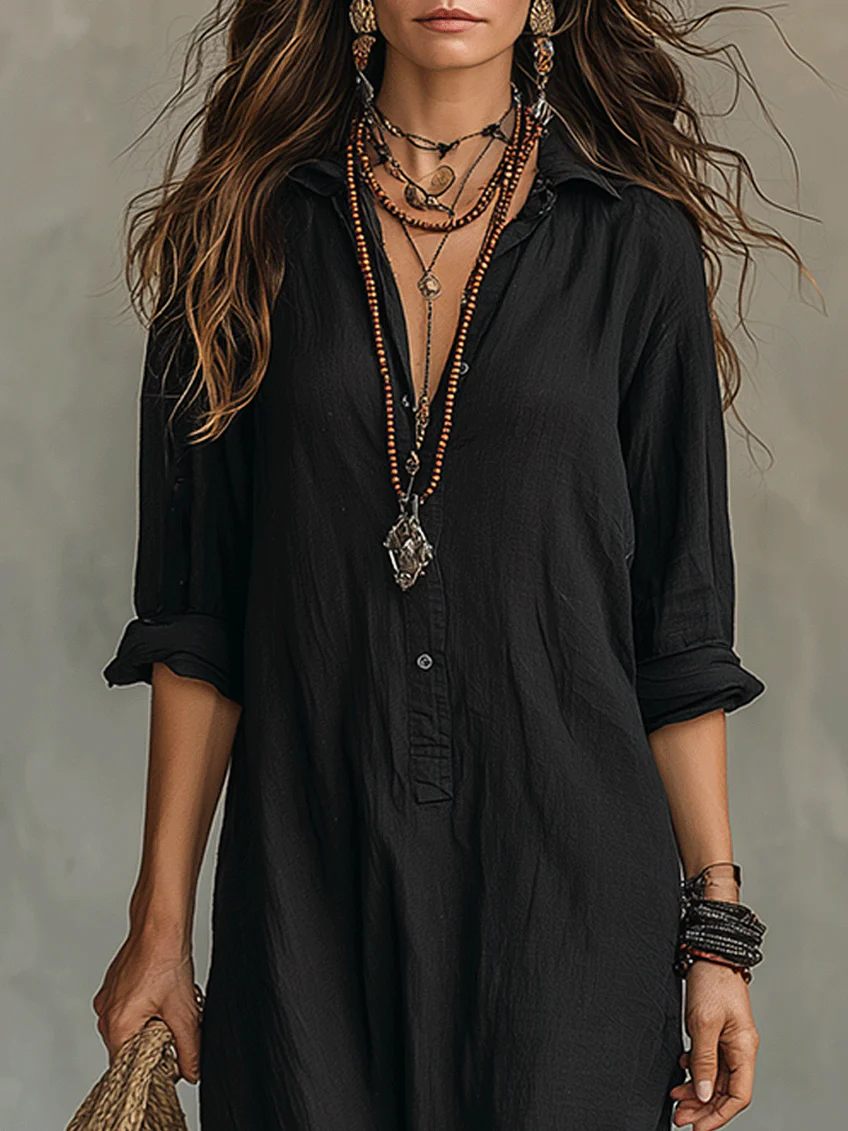 Sienna Relaxed Maxi Shirt Dress | Effortless Everyday Elegance