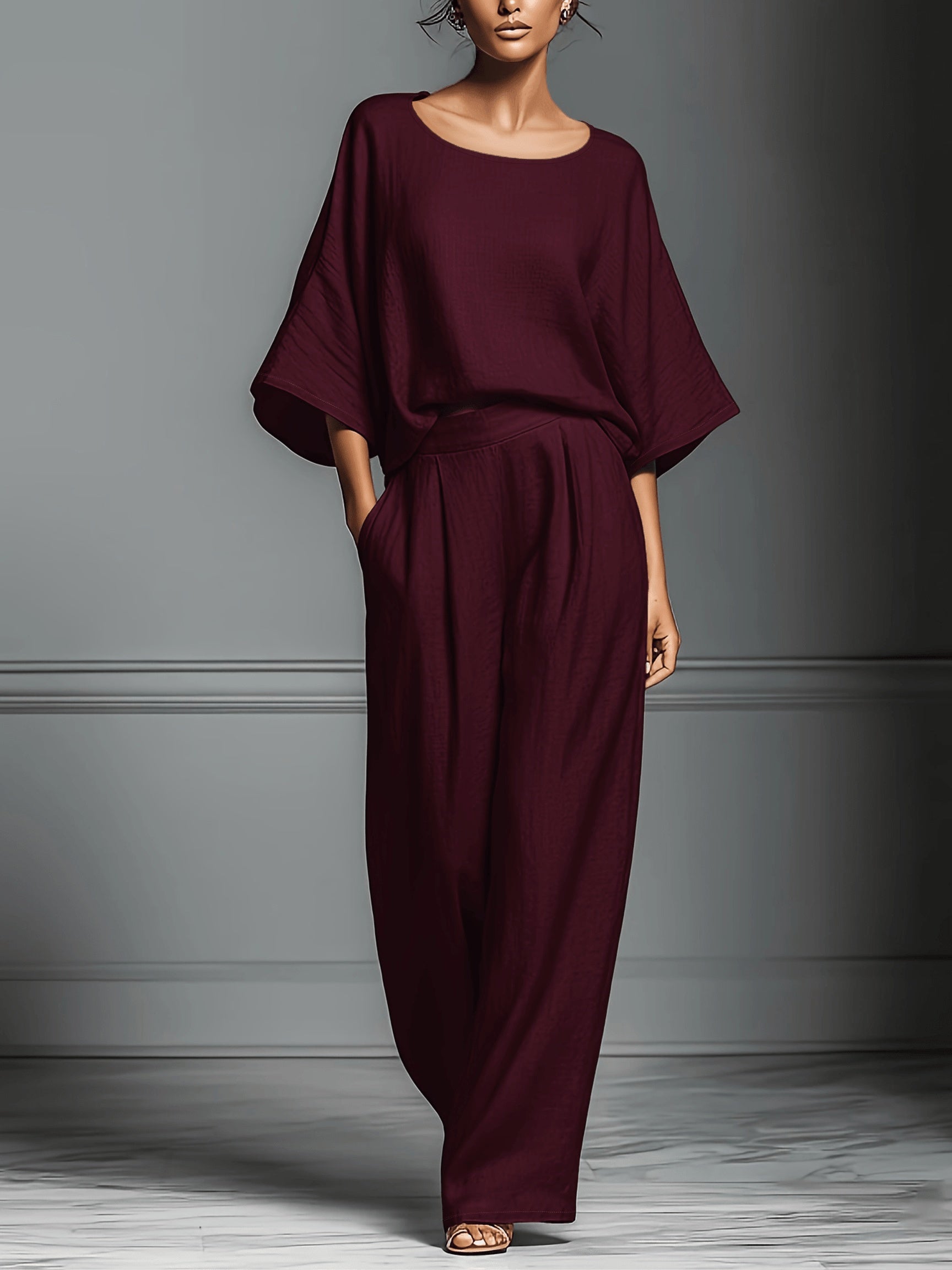 Constancia - Linen Set with Wide Pants