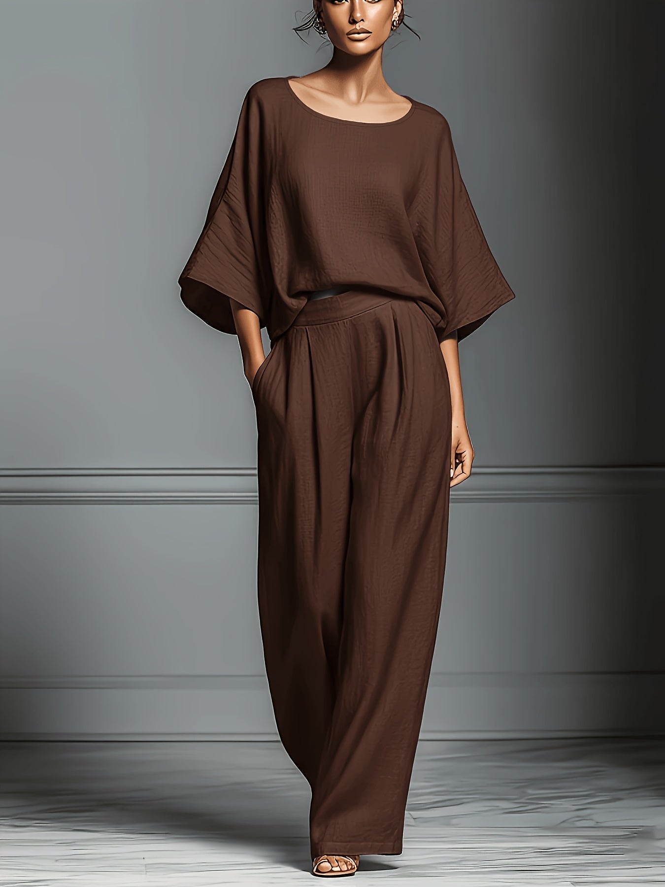 Constancia - Linen Set with Wide Pants