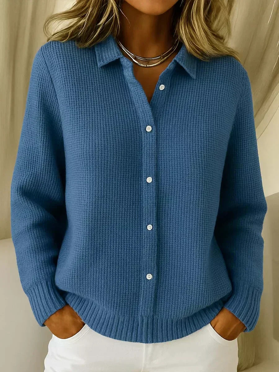 Katrina | Textured Knit Button-Up Cardigan