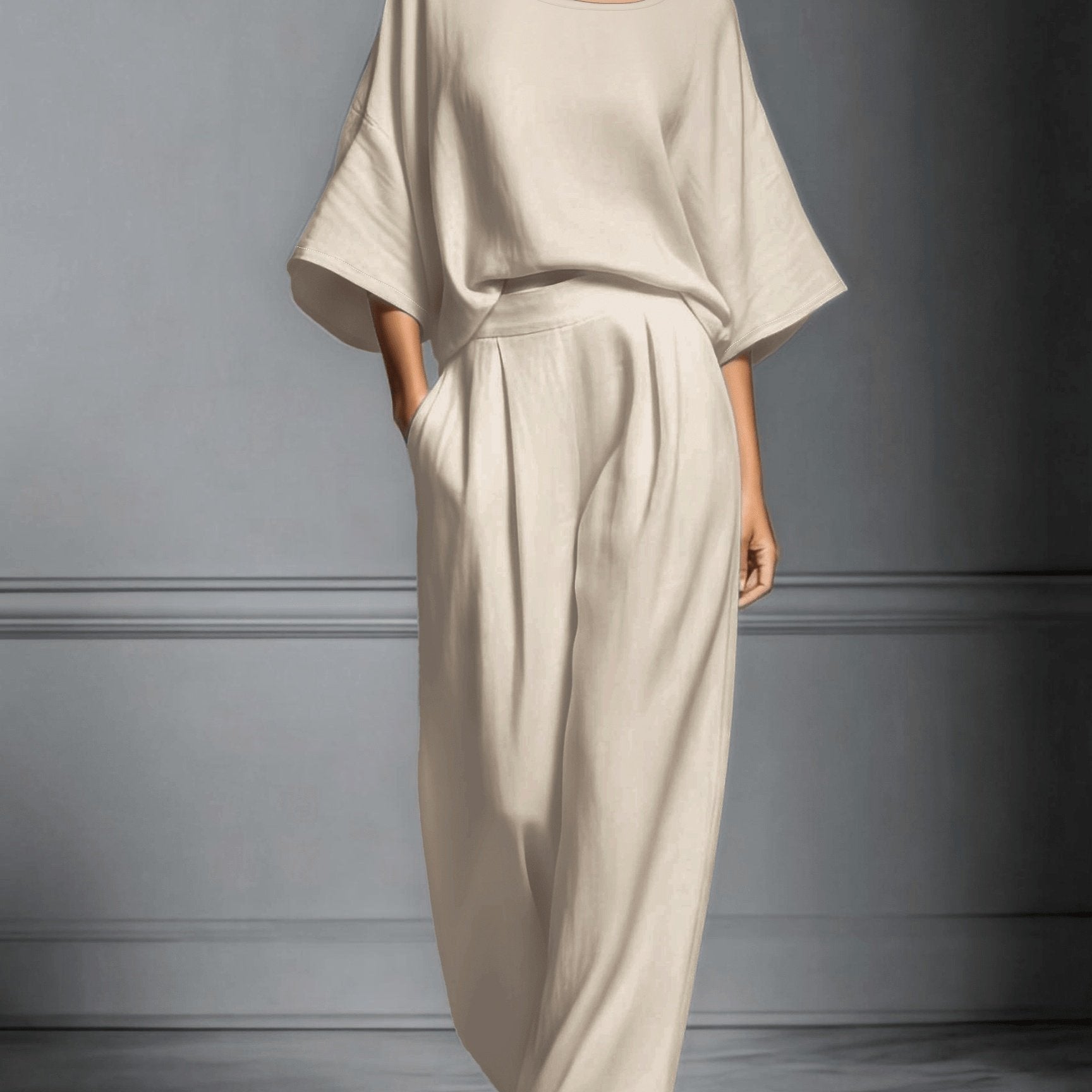 Constancia - Linen Set with Wide Pants