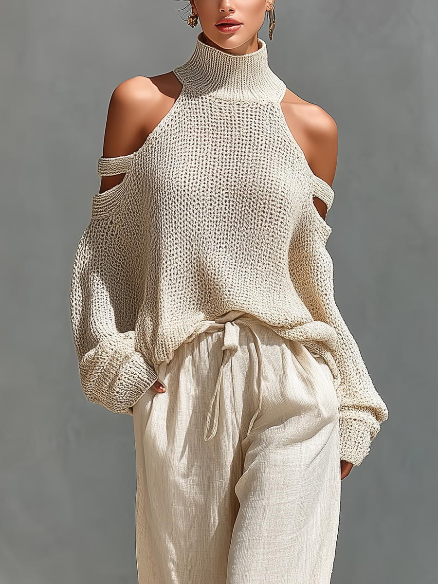 Antonina - knitted set with wide pants