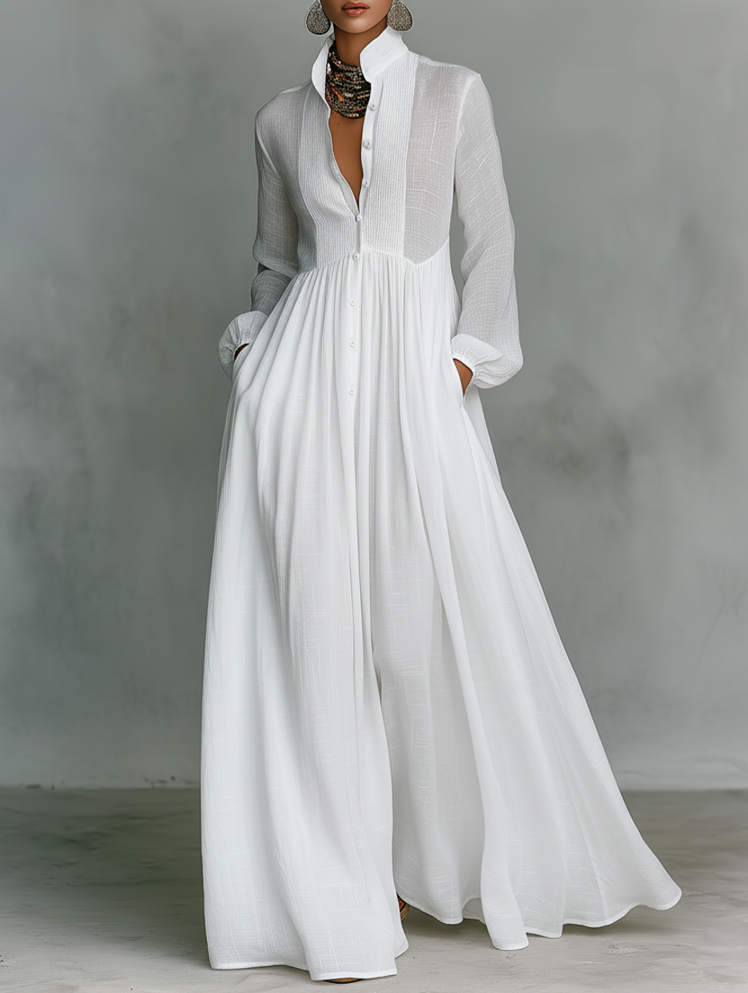 Serena | Long Maxi Dress with Buttons