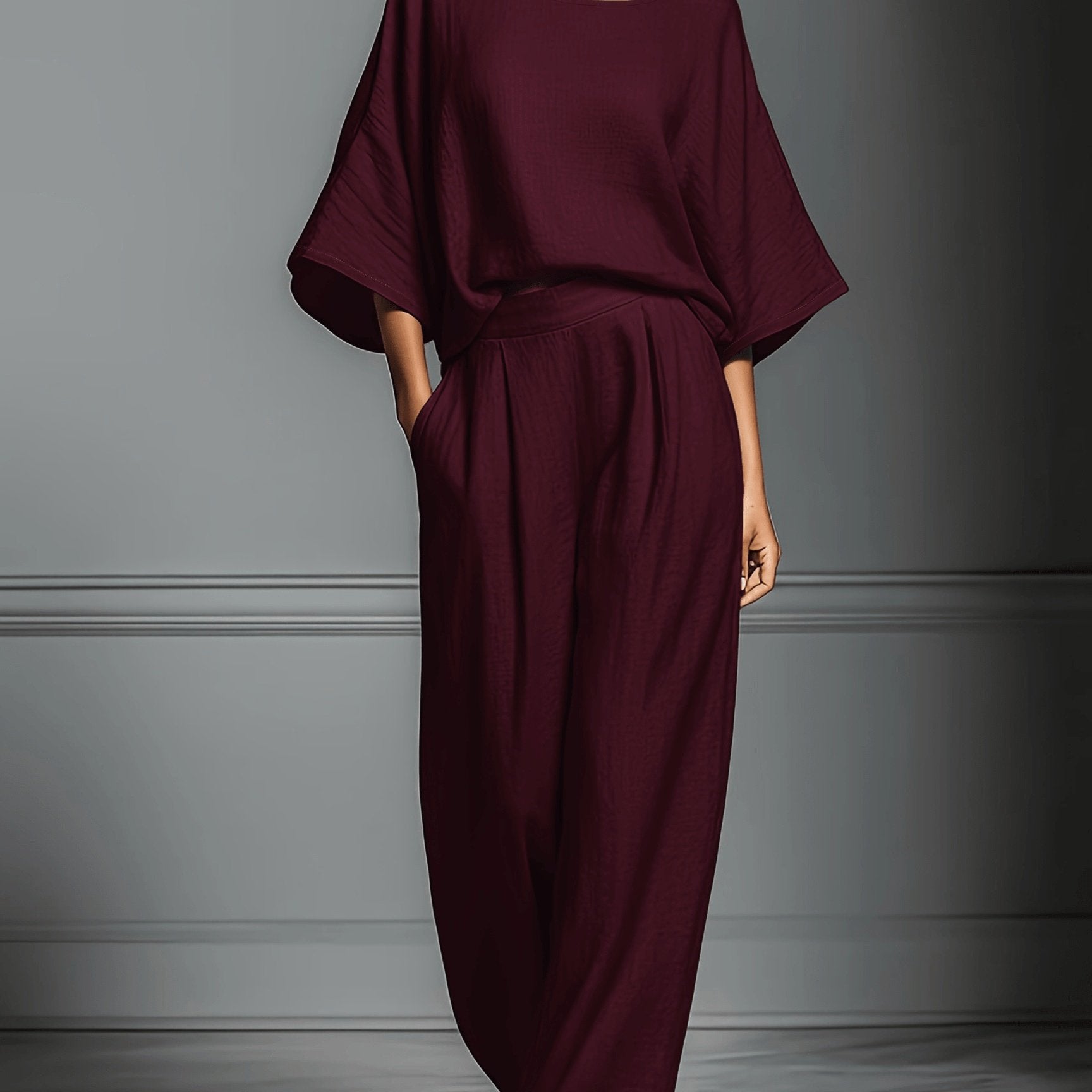 Constancia - Linen Set with Wide Pants