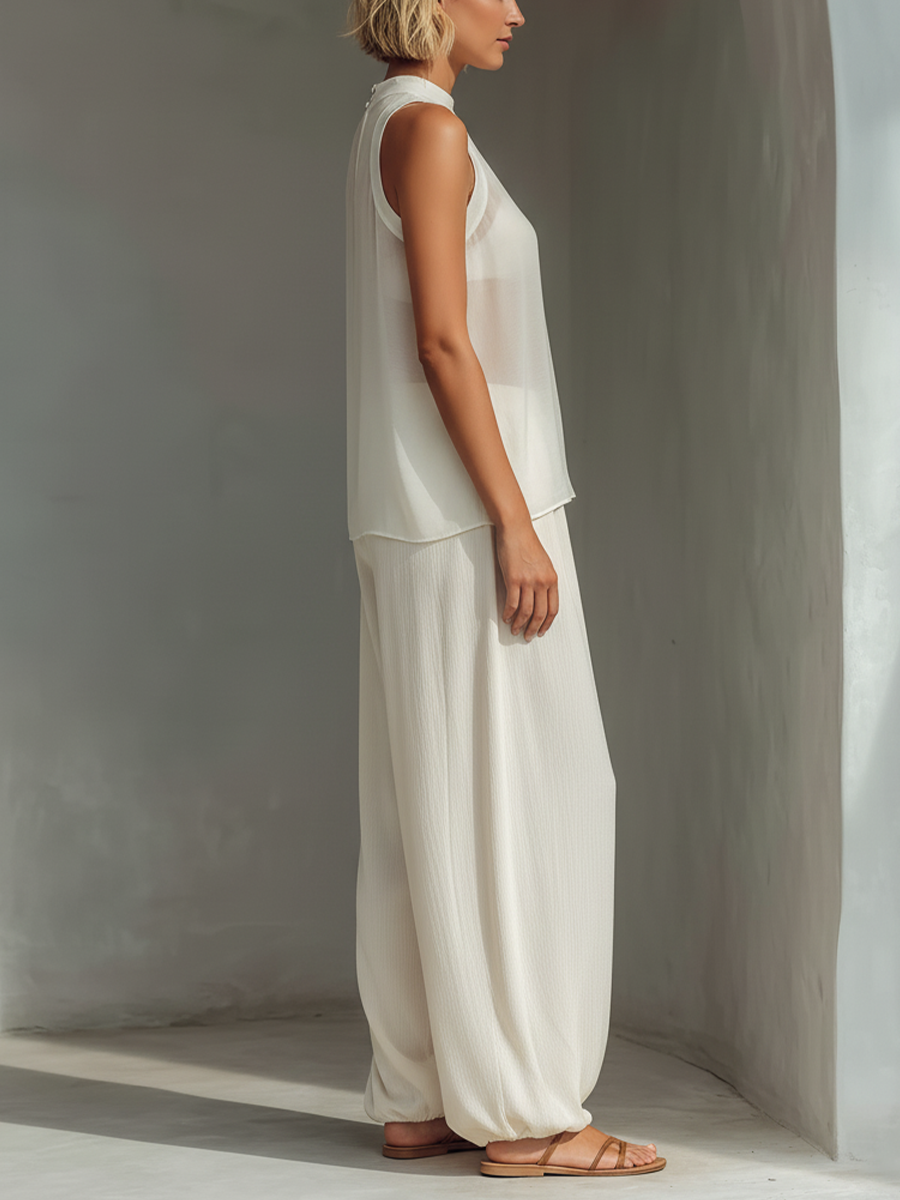 Evelina - ethereal set with a tailored blouse