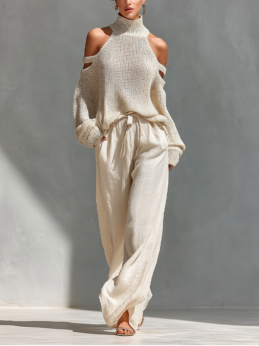 Antonina - knitted set with wide pants