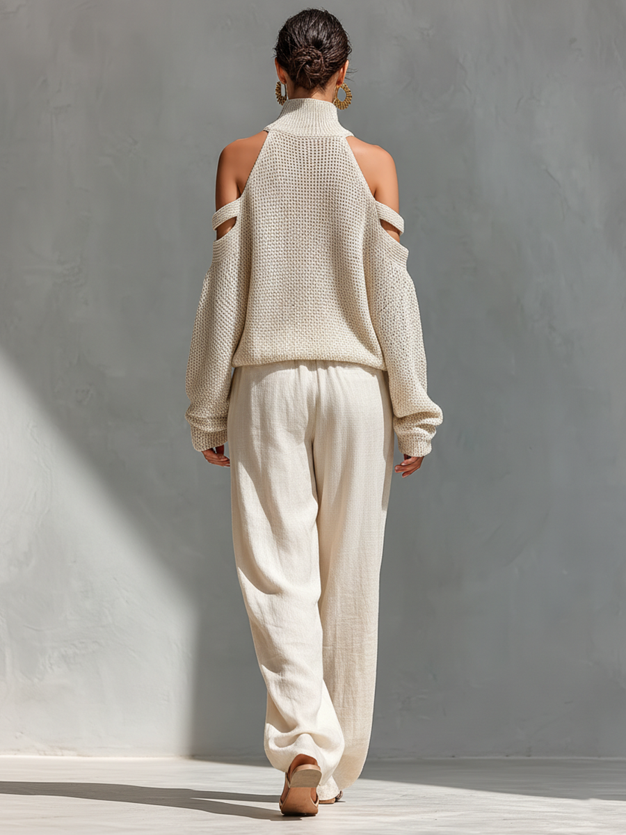 Antonina - knitted set with wide pants