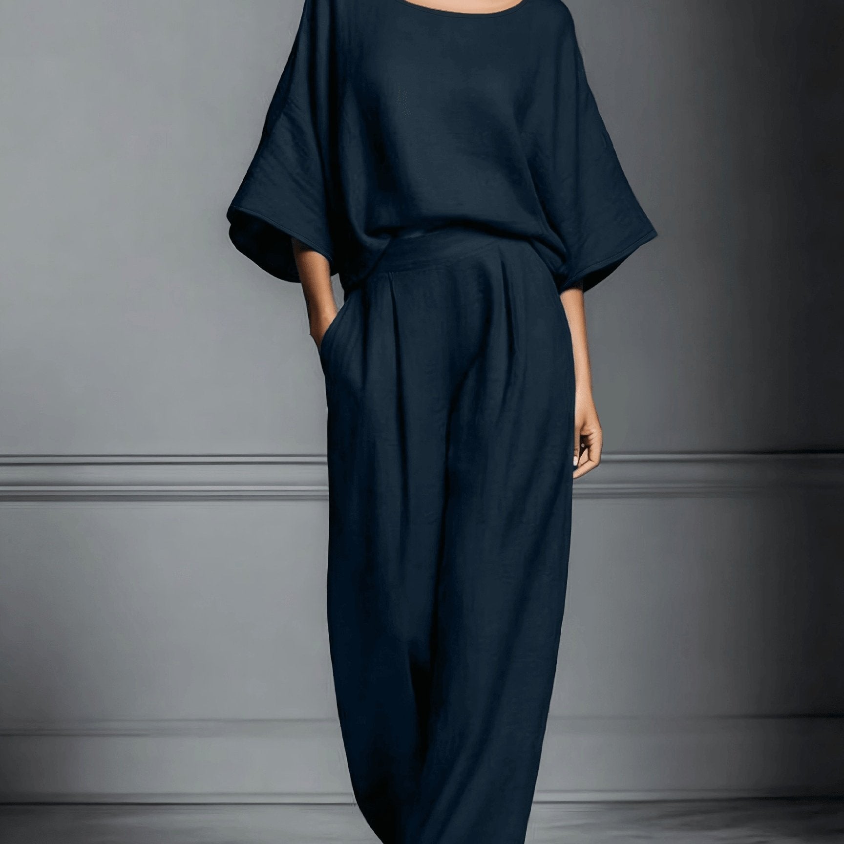 Constancia - Linen Set with Wide Pants