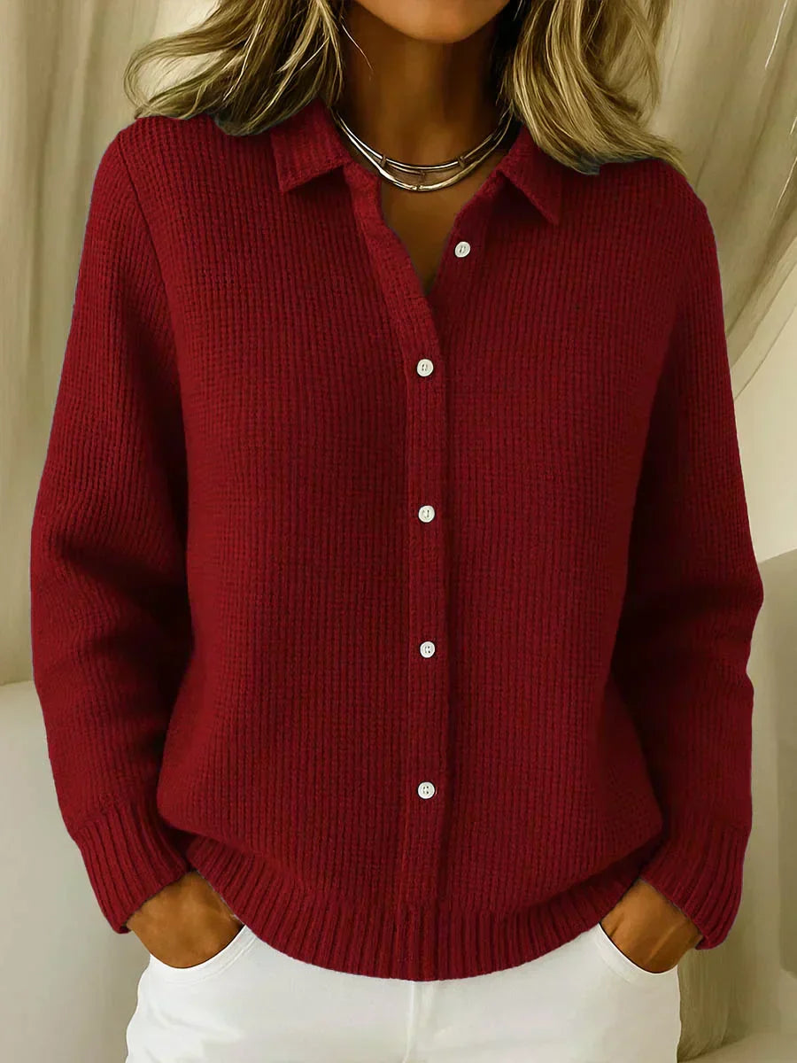 Katrina | Textured Knit Button-Up Cardigan