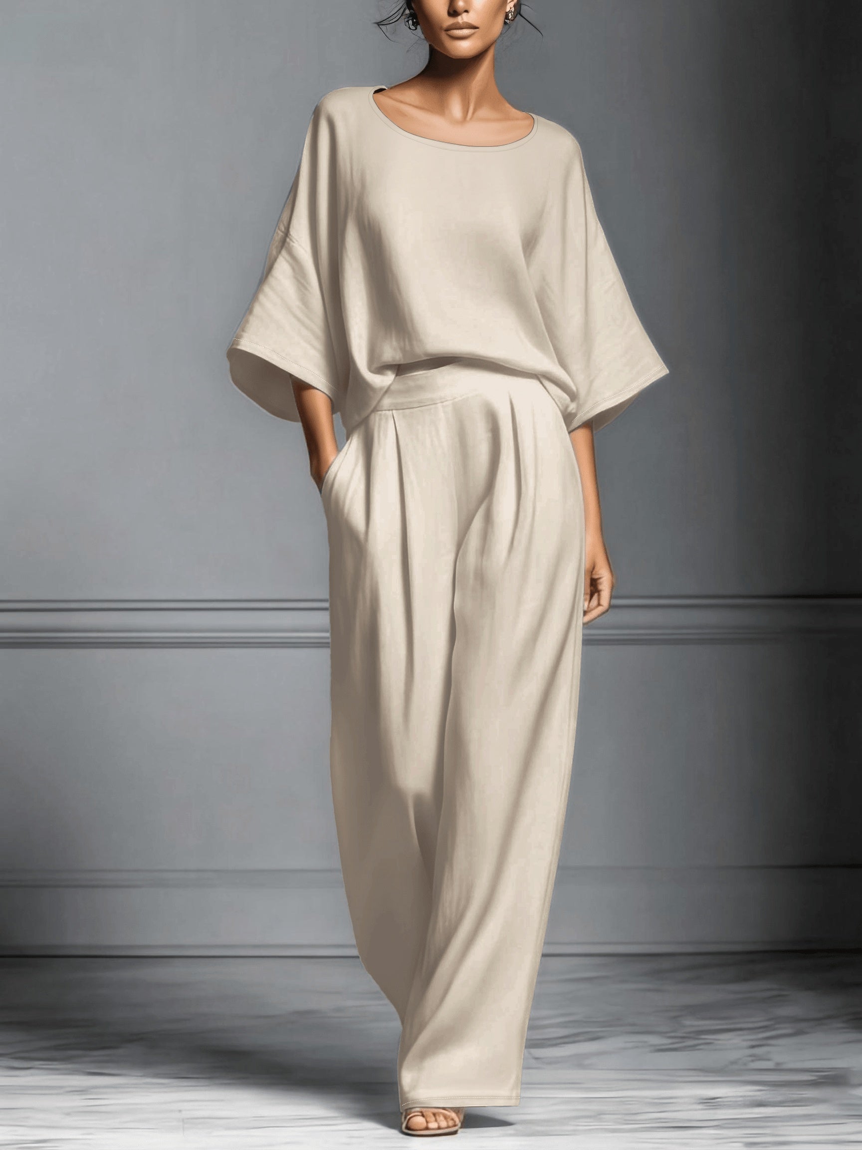 Constancia - Linen Set with Wide Pants