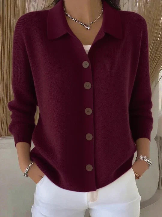 Andrea | V-Neck Cardigan with Collar