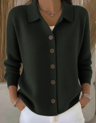 Andrea | V-Neck Cardigan with Collar