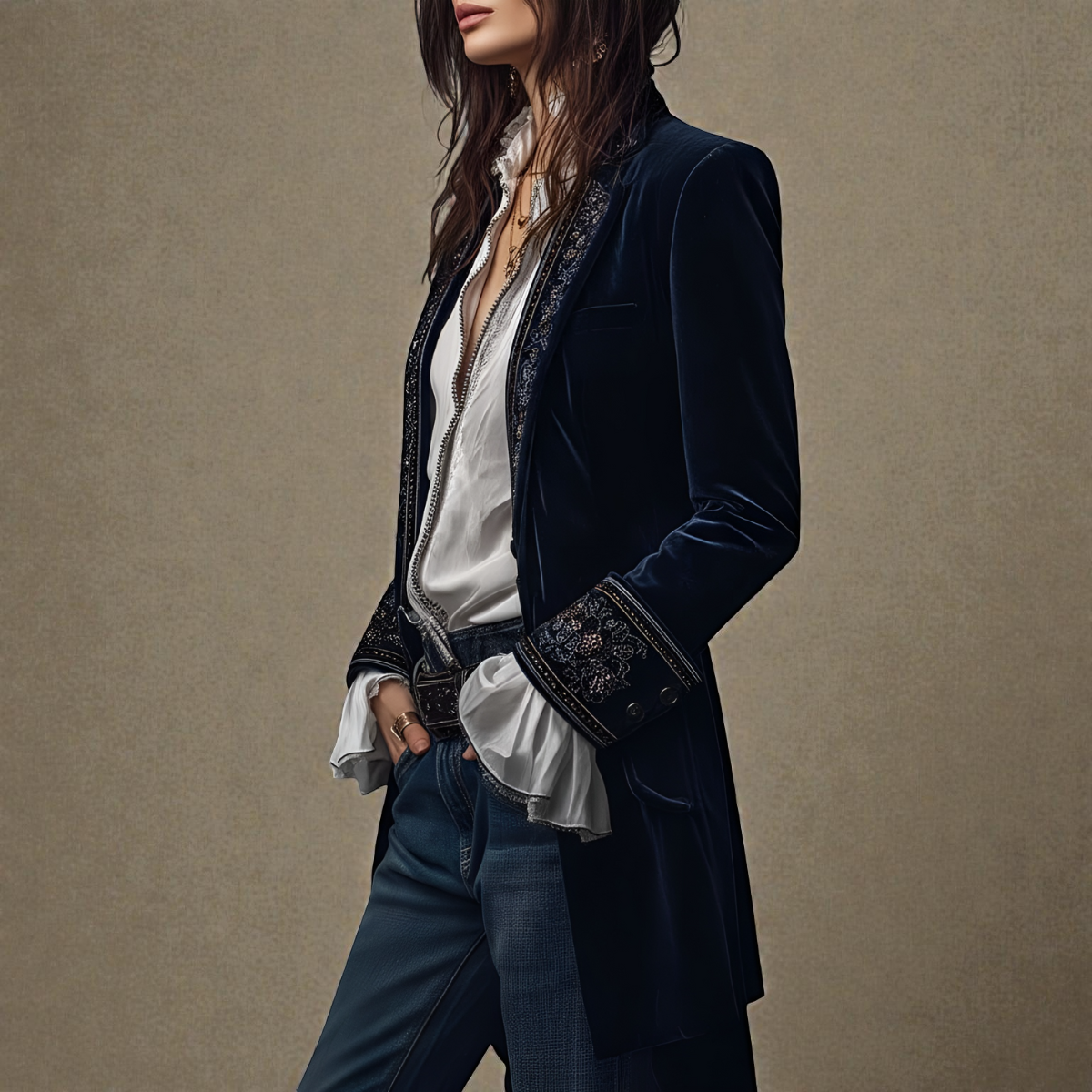 Elise™ | Velvet Statement Blazer