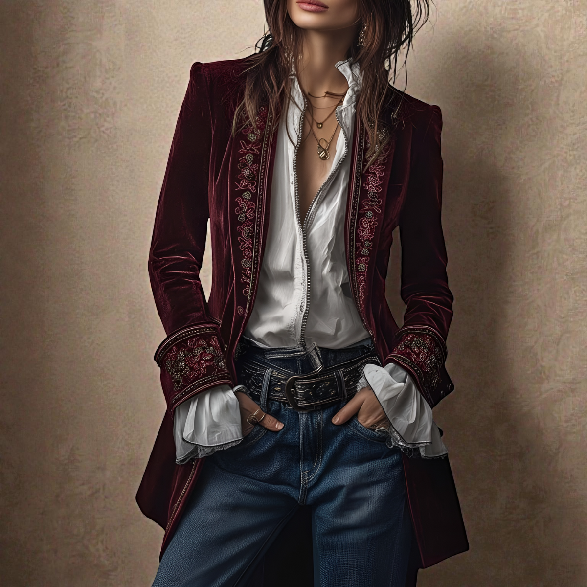 Elise™ | Velvet Statement Blazer
