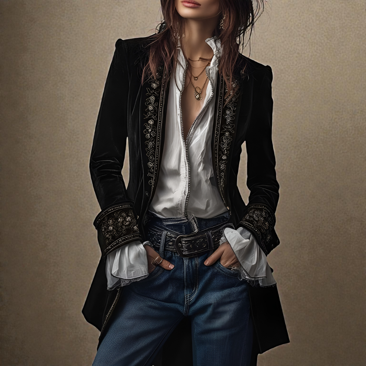 Elise™ | Velvet Statement Blazer