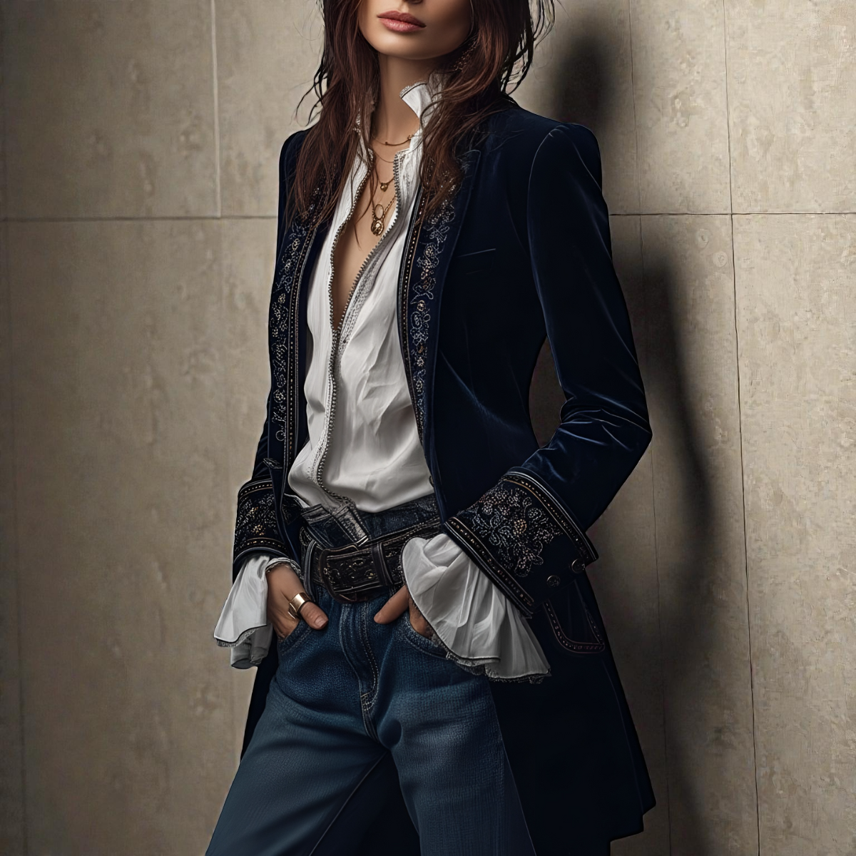 Elise™ | Velvet Statement Blazer