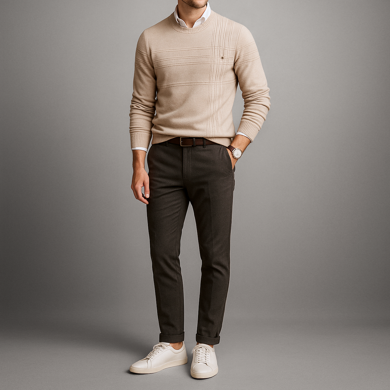 JAMIE KNIT JUMPER | CLASSIC GRID DETAIL
