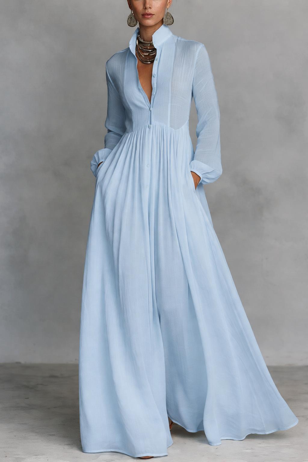 Serena | Long Maxi Dress with Buttons