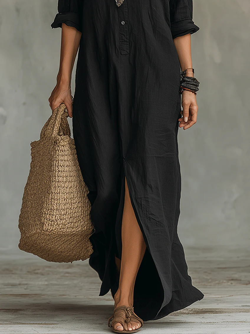 Sienna Relaxed Maxi Shirt Dress | Effortless Everyday Elegance