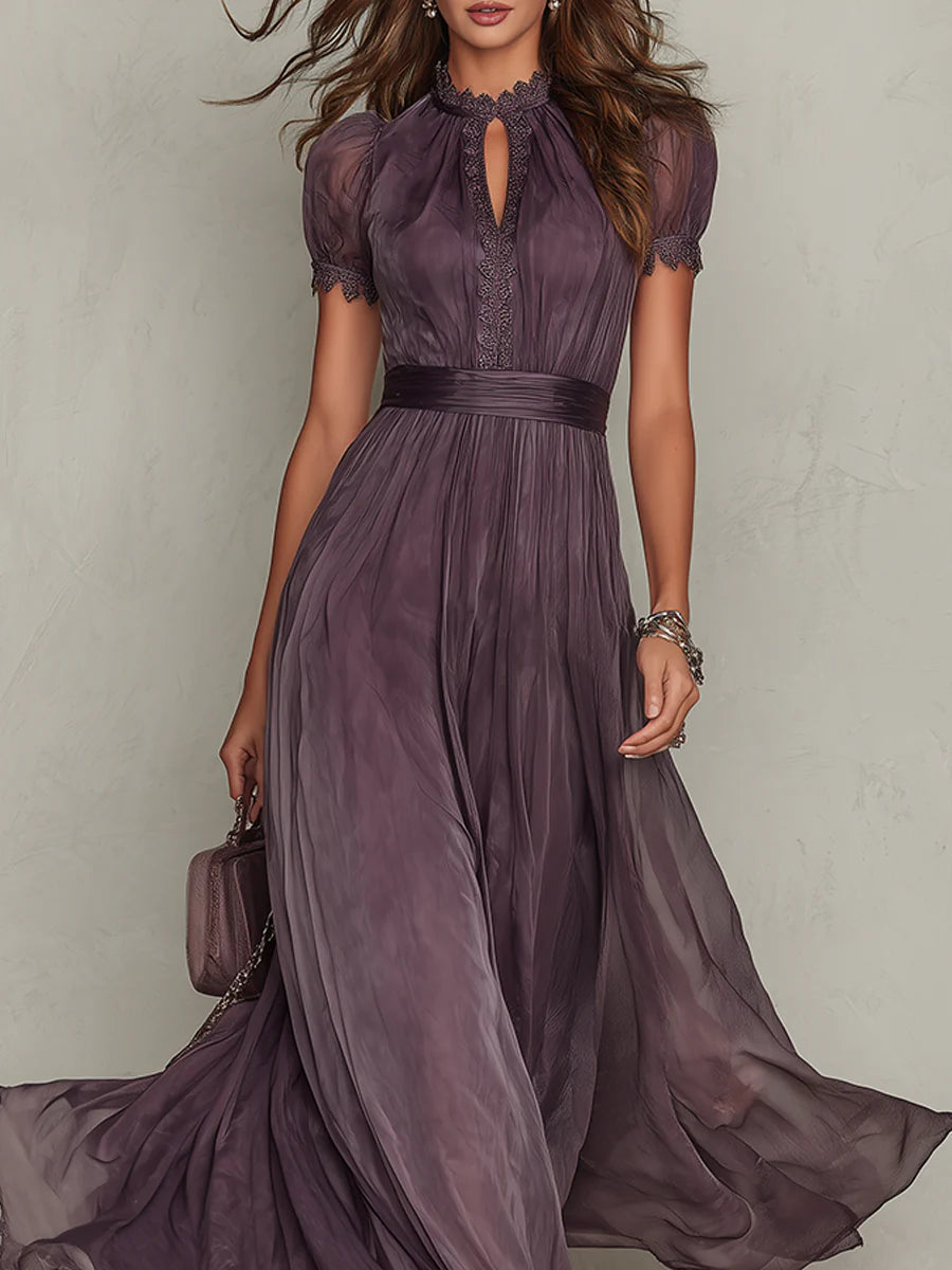 Ashli | Vintage Elegant Chiffon Maxi Dress