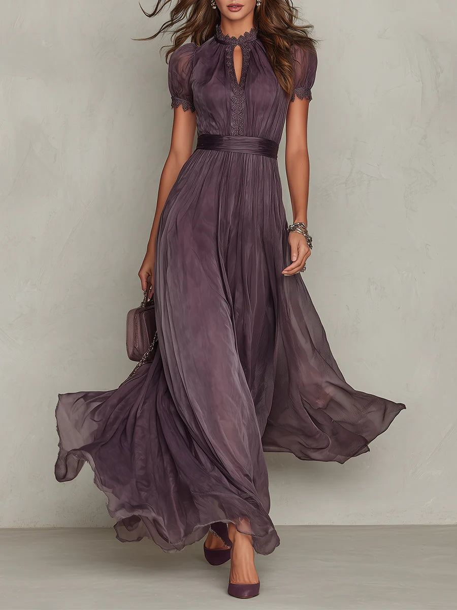Ashli | Vintage Elegant Chiffon Maxi Dress