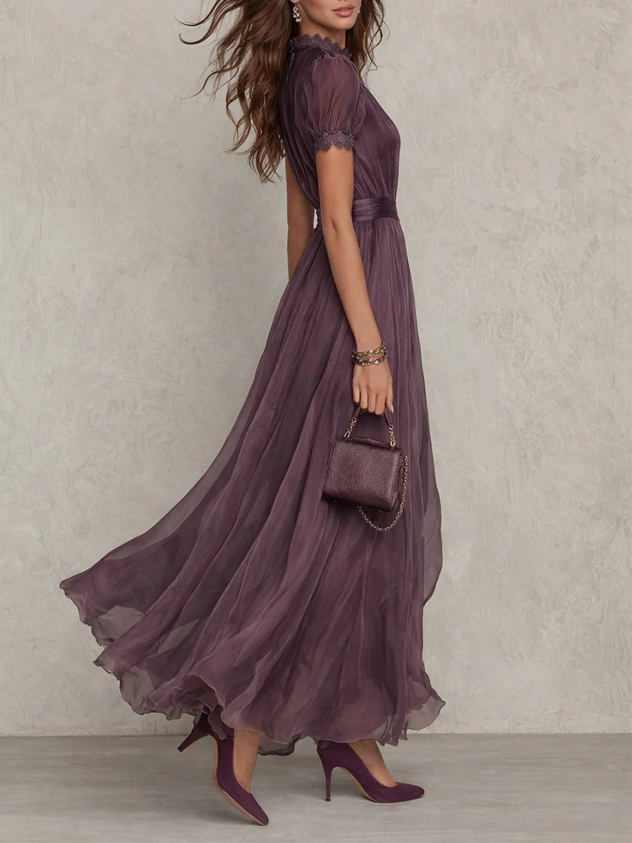 Ashli | Vintage Elegant Chiffon Maxi Dress