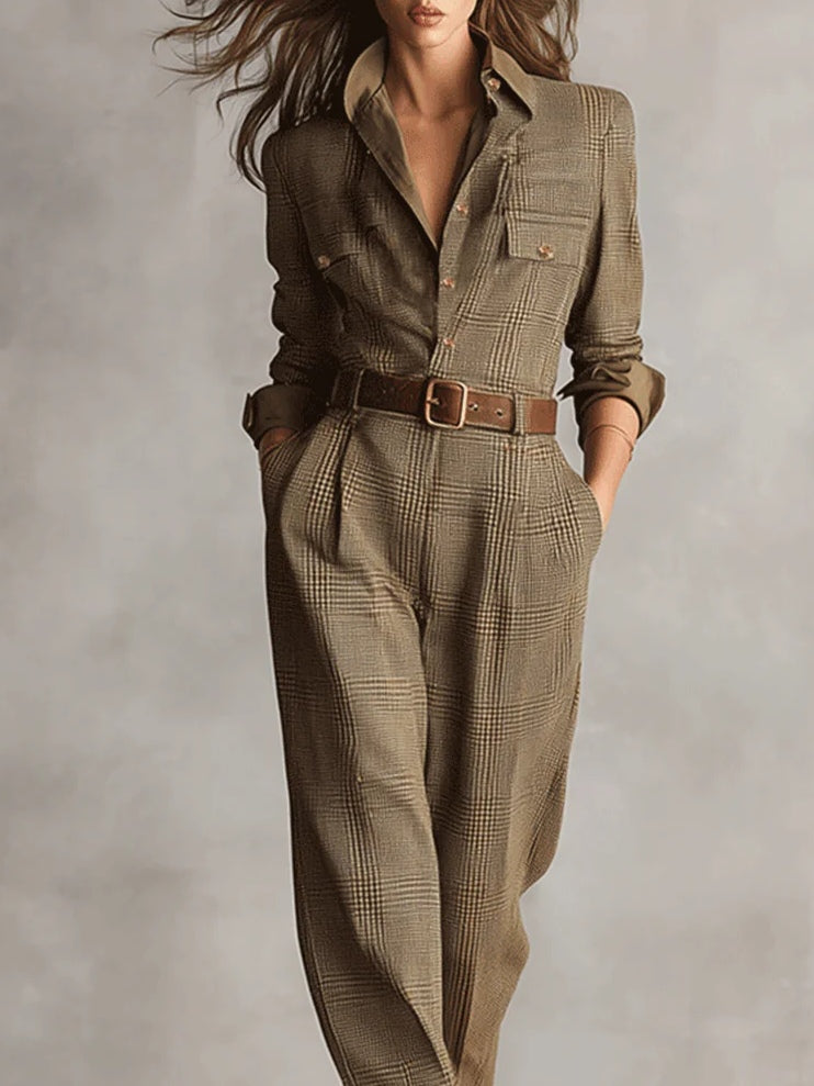 Evie | Brown Utility Jumpsuit