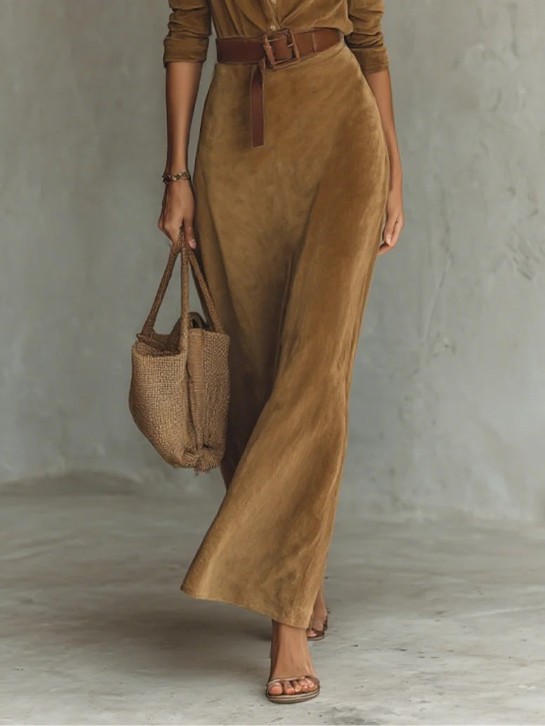 Isla | Suede Maxi Dress