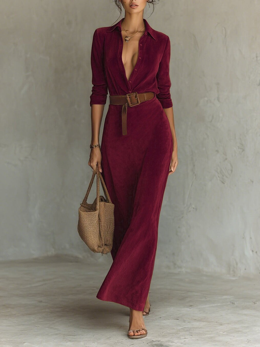 Isla | Suede Maxi Dress
