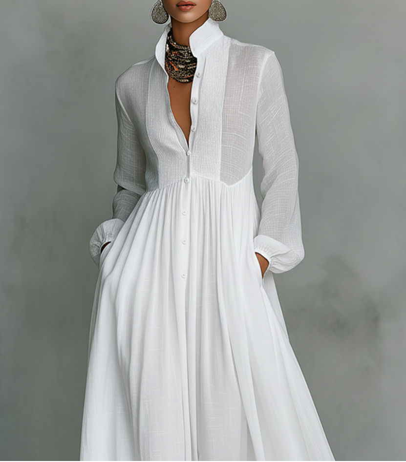 Serena | Long Maxi Dress with Buttons