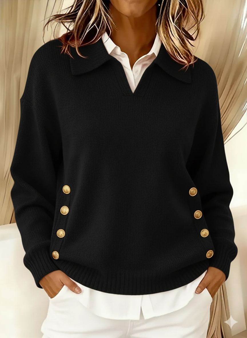 Fritzie | V-Neck Sweater with Collar