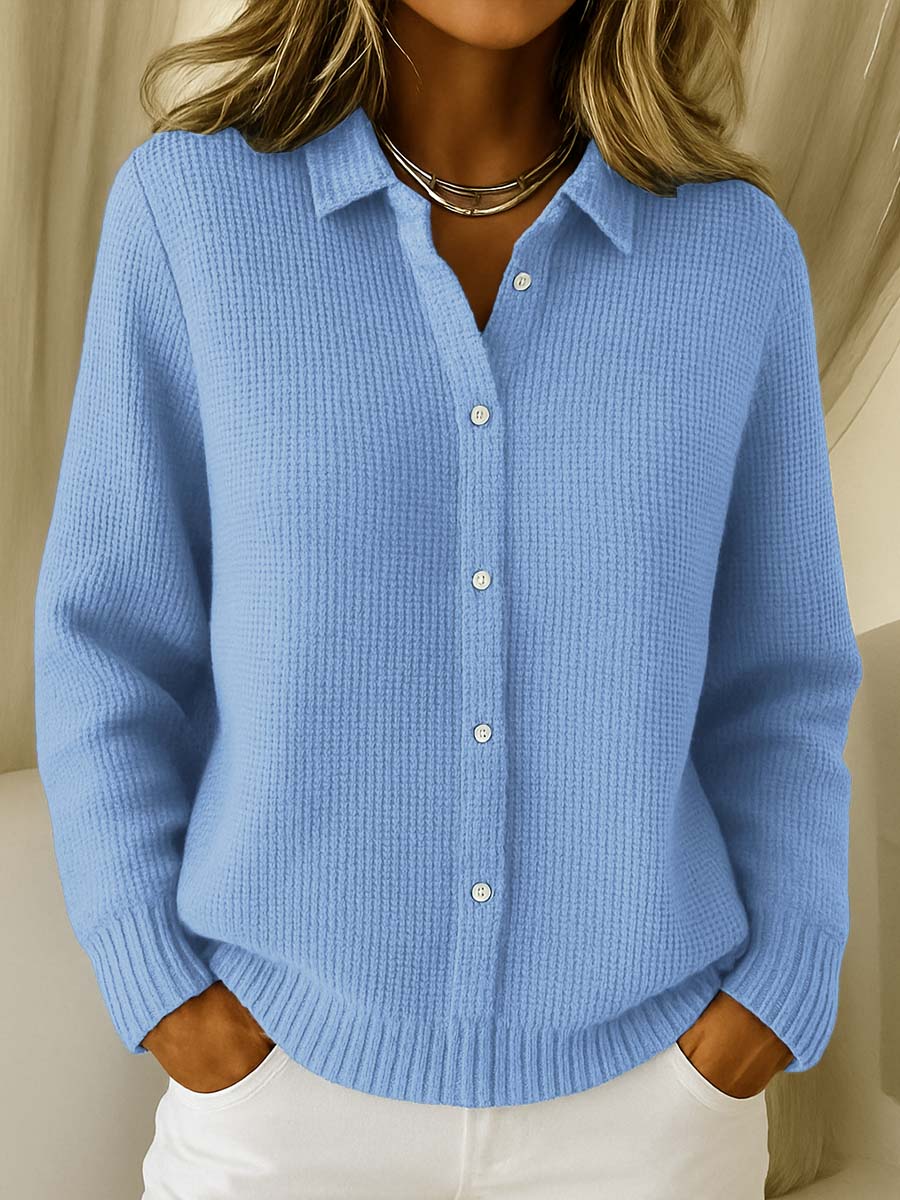 Katrina | Textured Knit Button-Up Cardigan