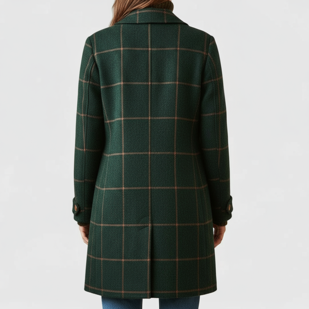 Layla | Retro Plaid Tweed Lapel Coat